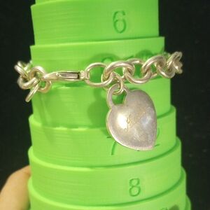 Tiffany & Co. Silver Heart Charm Bracelet ,.925